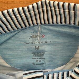 johnnie-O Blue and navy Striped Golf Polo